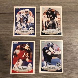 💕4 1990 fleer NFL cards
